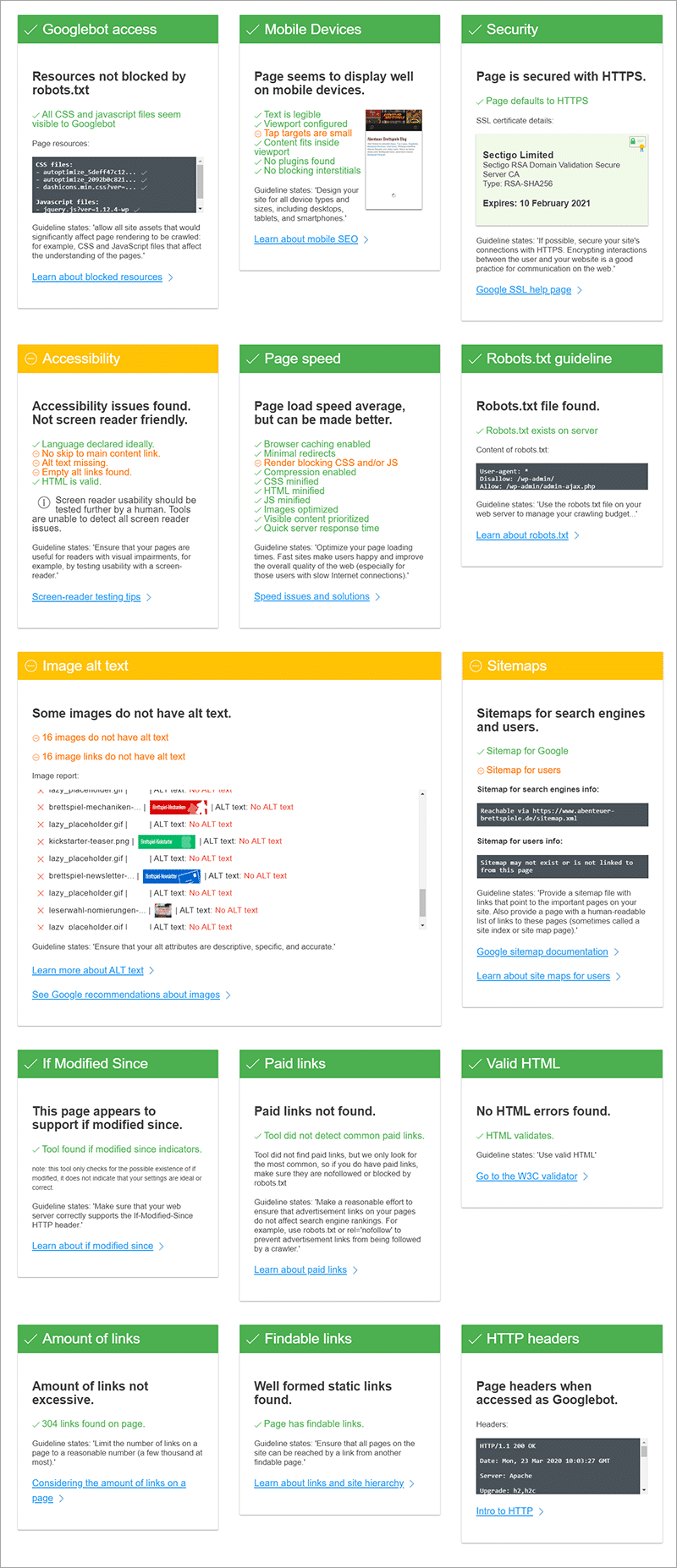 website optimierung
